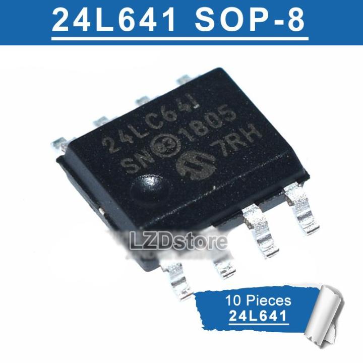 10ชิ้น24lc641-sop-8-24lc64i-24lc64t-i-sn-sop8-24lc64t-i-sn-24lc64-sop-smd-vhf-eeprom-chip