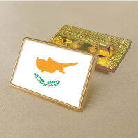 Cyprus flag pin 2.5*1.5cm zinc alloy die-cast PVC colour coated gold rectangular medallion badge without added resin