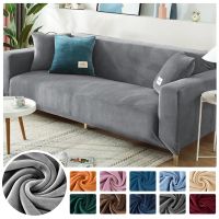 ◘✧❐ Thick Velvet Plush Sofa Cover For Living Room 1/2/3/4 Seater Elastic L Shaped Corner Armchair Sofa Slipcover Furniture Protector