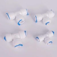 Fit for 1/4" 3/8" OD Tube T Type 3 Ways Equal Reducer Quick Connector Fitting Aquarium Reverse Osmosis RO Water dispenser System Valves