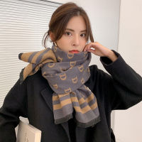 luxury double-sided letter scarf women winter warm cashmere shawl scarf printed soft thin blanket holiday gift