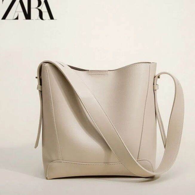 zara New Style HighEnd Female Bag LargeCapacity Bucket Niche Design Versatile Shoulder