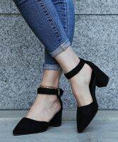 Sandals Summer Womens Shoes 2023 Trend High Heel Ankle-Strap Chunky Casual Luxury Elegant Party Pole Dance Medium Fashion Black