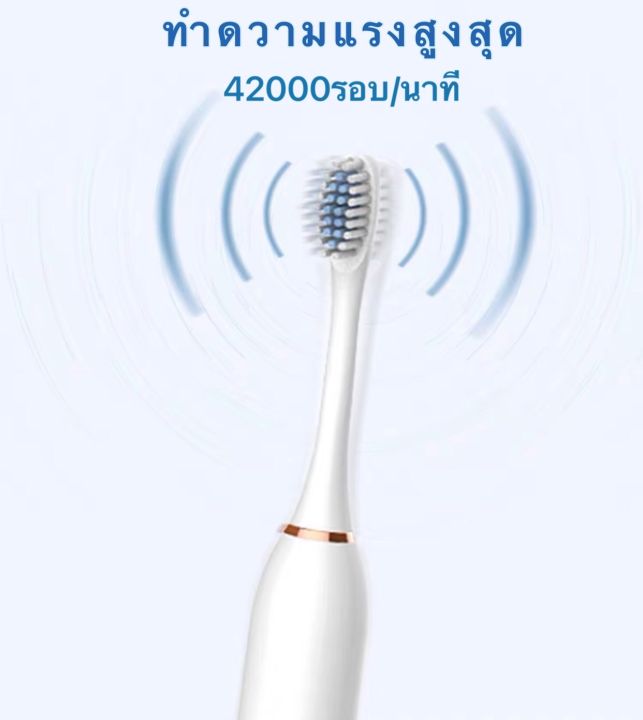 แปรงสีฟันไฟฟ้า-รุ่นล่าสุด-สำหรับผู้ใหญ่ปรับความแรงได้6ระดับ-กันน้ำipx7-ชาร์จusbแปรงได้สะอาด-กล่องใส่แปรงสีฟัน-อัตโนมัติ-sonic-electric