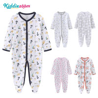 Kiddiezoom แรกเกิดเสื้อผ้าเด็ก Onesies เด็กทารกแขนยาวเท้าเสื้อผ้าเด็กทารกชุดนอนเด็ก Bodysuits ชุดจั๊มสูทสำหรับเด็กเล็กผ้าฝ้าย100%