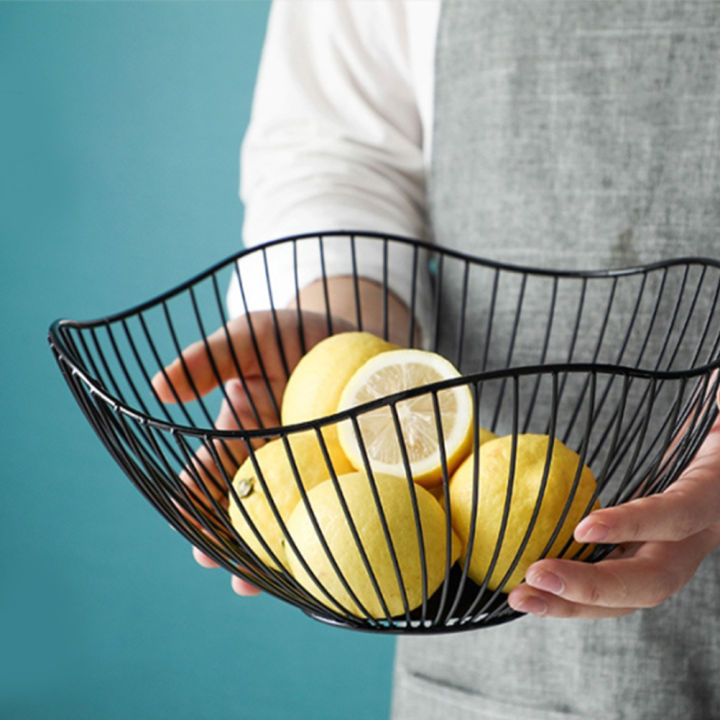 fruit-basket-container-bowl-metal-wire-basket-kitchen-drain-rack-fruit-vegetable-storage-holder-snack-tray-bowl-table-storage