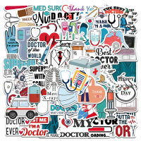 hedeguoji?50Pcs Cute Professional Doctor Skeleton Graffiti Sticker Suitcase Laptop Decal