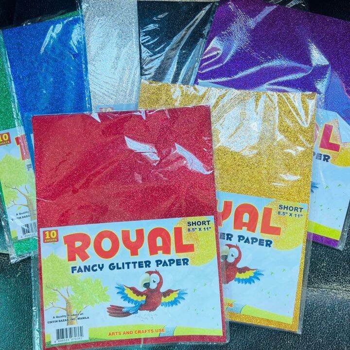 ROYAL Fancy Glitter Paper SIZE SHORT 8.5in. X 11in. (SOLD PER SET OF