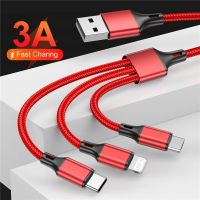 [HOT RUXMMMLHJ 566] 3in 3A 1สายชาร์จเร็วสำหรับไอโฟนหัวเหว่ยไมโคร USB สายเคเบิลชนิด C สายชาร์จสำหรับพิเศษสายชาร์จ Samsung Xiaomi สายไฟ