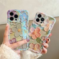 .Suitable For Laser blue light Flower Fashion Girls phone case iPhone 14ProMAX 14 11 12 13 Pro Max Luxury Soft Shockproof TPU Cover