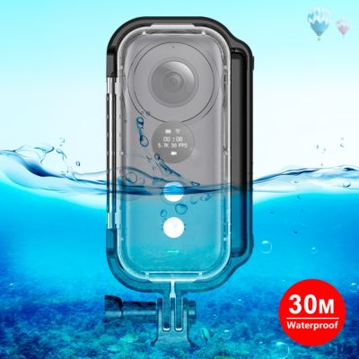 PLZ Puluz 30 ม. ตัวเรือนป้องกันน้ำใต้น้ำสำหรับ Insta360 One X พร้อมกับตัวยึดและสกรูพื้นฐานหัวเข็มขัด