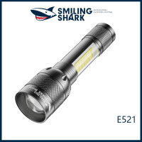 SmilingShark E642ไฟฉายขนาดเล็กไฟฉายขนาดเล็กซัง Led 2ไฟ18650 USB ชาร์จไฟฉุกเฉินกลางแจ้งแบบพกพามินิไฟฉายจุดไฟยาว Floodlight ครัวเรือนมัลติฟังก์ชั่กันน้ำมินิไฟฉายโคมไฟตั้งแคมป์บาร์บีคิวตระเวนซ่อมรถ