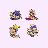 Drop Shipping Witch Hat Enamel Pins Real Magic Brooches Purple Heart Badges Collar Backpack Decoration Gift for Friend Wholesale