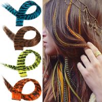 Synthetic 18 quot; Feathers Hair Clip in One Piece Hair Extension DIY Colorful Hairpiece For Fashion Beautiful Girls