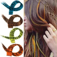 【YF】 Synthetic 18  Feathers Hair Clip Piece Extension Colorful Hairpiece Fashion