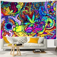 Psychedelic Bohemian Mandala Printed Polyester Tapestry Wall Hanging For Decorate Home Living Room Bedroom Office 9 Sizes