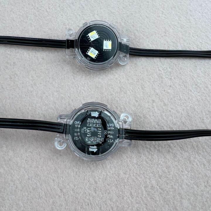 โมดูล-tm1814-ic-rgbw-pixel-dc12v-20ชิ้นเซ็ต26mm-pcba-3-leds-0-9w-ip68จัดอันดับ-ลวดสีดำทั้งหมด-ระยะห่าง10ซม-เคสใสแบน