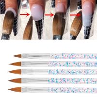 3/5pcs Nail Art Brush Acrylic Nail Kit Liquid Powder Painting Brush Crystal Handle UV Gel Drawing Pen Professional Manicure Tool