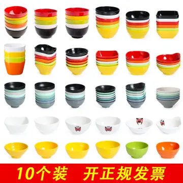 White Small Bowl Commercial Imitation Porcelain Plastic Bowl Fast Food Meal  Soup Bowl Hot Pot Seasoning Anti-fall Noodle Bowl