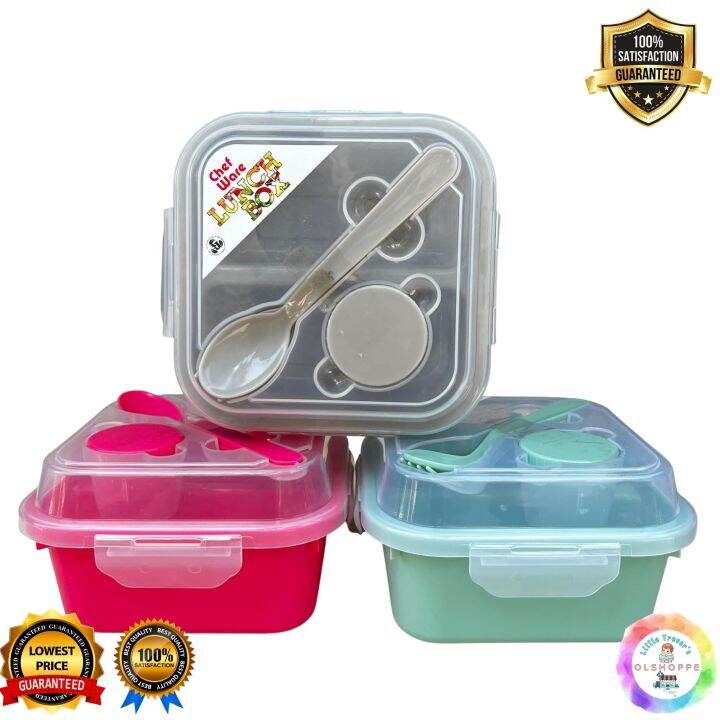 123 Square Lunch Box Set with 2 Compartment/ High Quality Lazada PH