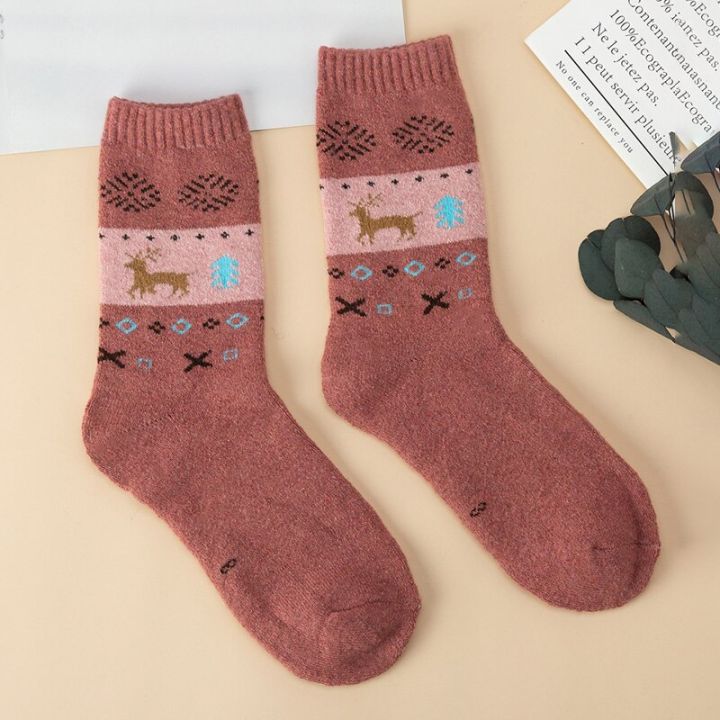 winter-thicken-rabbit-fur-women-socks-keep-warm-soft-wool-essential-comfortable-christmas-snowflake-deer-female-socks