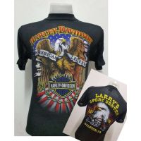 เสื้อยืดคุณภาพดี เสื้อยืดฮาเลย์ Harley-Davidson ผ้าบาง50 ผ้ามุ้ง ผ้าบางใส่สบาย สไตล์วินเทจ ป้ายVintage 3D EMBLEM [ S M L XL ]