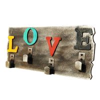 American Country Wall Hanging LOVE Letter Wall Hanging Four Hooks Home Wall Hangings Wall Hooks