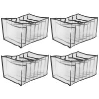 7 Grids Clothes Organizer 4PCS,Folded Clothes Organizer for Closet,Washable Drawer Clothes Compartment Storage Box