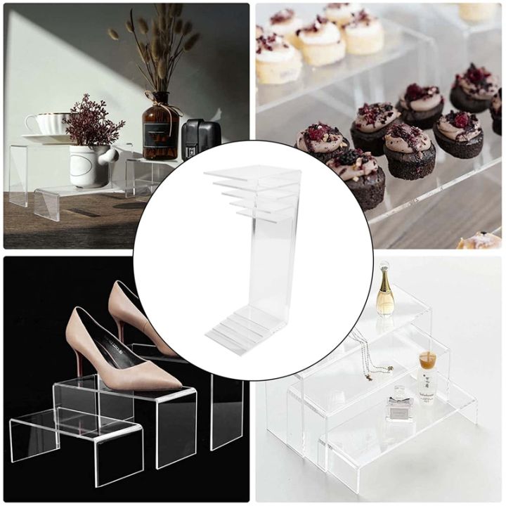 5-pack-clear-acrylic-display-risers-5-sizes-acrylic-jewelry-display-riser-shelf-showcase-fixtures-for-cake-display