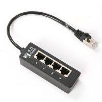 RJ45 1 Male To 4 Female Ports Ethernet Network Plug Cable Splitter Extension Adapter Male To Female Connector For Routers Hubs