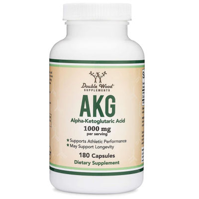 Double Wood AKG (Alpha Ketoglutaric Acid) 1000 mg 180 Capsules Anti-Aging