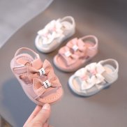 Sandal tập đi hình nơ dễ thương siêu mềm cho bé gái SD003Q