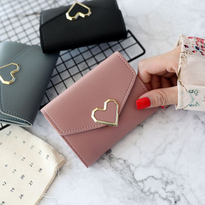 Women Wallets 6 Color Money Bags Short Love Small Purse Womens Student Card Holder Girl ID Bag Business Card Holder Coin Purse