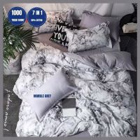 [ HOT SELLING ] Cadar Corak 7-in-1 With Comforter Premium Quality Cotton cadar queen king Bedsheet Home Décor Raya 2022