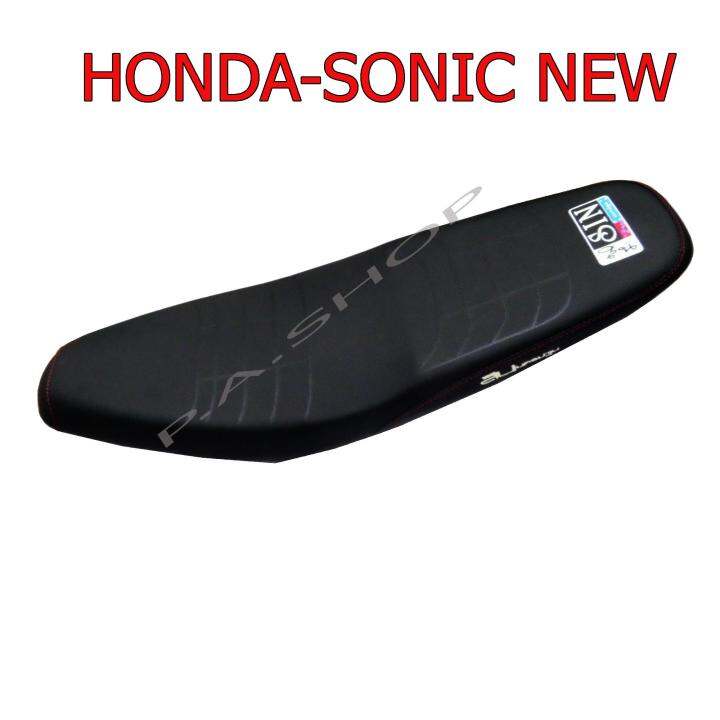 เบาะแต่ง-เบาะปาด-เบาะรถมอเตอร์ไซด์สำหรับ-honda-sonic-new-หนังลายดรีม-ด้ายแดง-งานเทพ