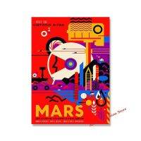 Vibrant Space-Themed Cartoon Canvas Art Print-โปสเตอร์สำรวจดาวอังคารสำหรับตกแต่งบ้านและห้องนั่งเล่น-สนุกภาพผนังสีสันสดใส Liyanhong2