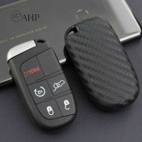 Fansuq Key Fob Cover Case Carbon Style Protective Cover For Jeep Compass Dodge Charger Chrysler 300