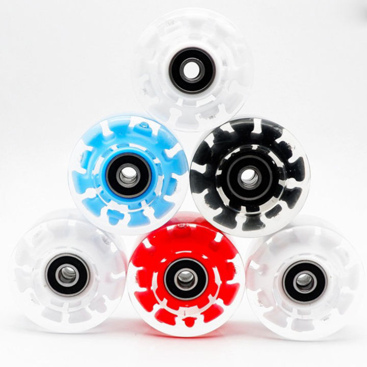 4pack-quad-roller-skate-wheels-light-up-bearings-สำหรับ-double-row-skating-grip-bearings-parts-ฟรี-rollerskate