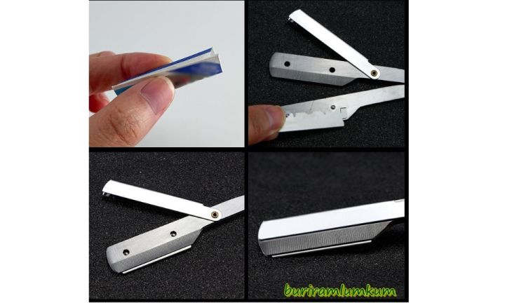 zx-beauty-shop-ด้ามมีดโกน-โปรไฟล์ตัดคอ-ใบมีดโกน-ใบมีดโกน-มีดโกนพับ-มีดโกนสแตนเลส-titanium-shaver-handle-profile-cutting-throat-razor-blade-razor-blade-folding-razor