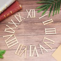 12Pcs/Set 7cm Roman Digital Wooden Clock Accessories Roman Numerals Wood Chip Clock Parts DIY Laser Cut Crafts For Home Decor