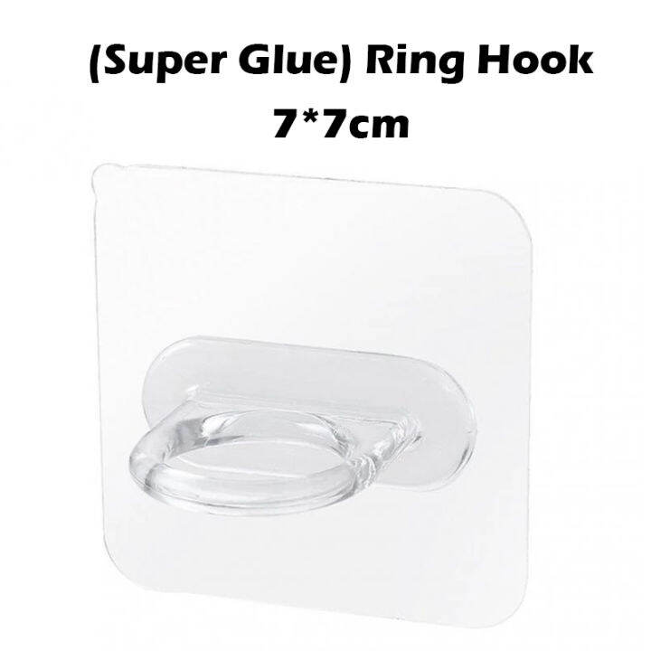 Super Glue Ring Hook 7X7cm Transparent Ring Shower Gel Hook Sticker