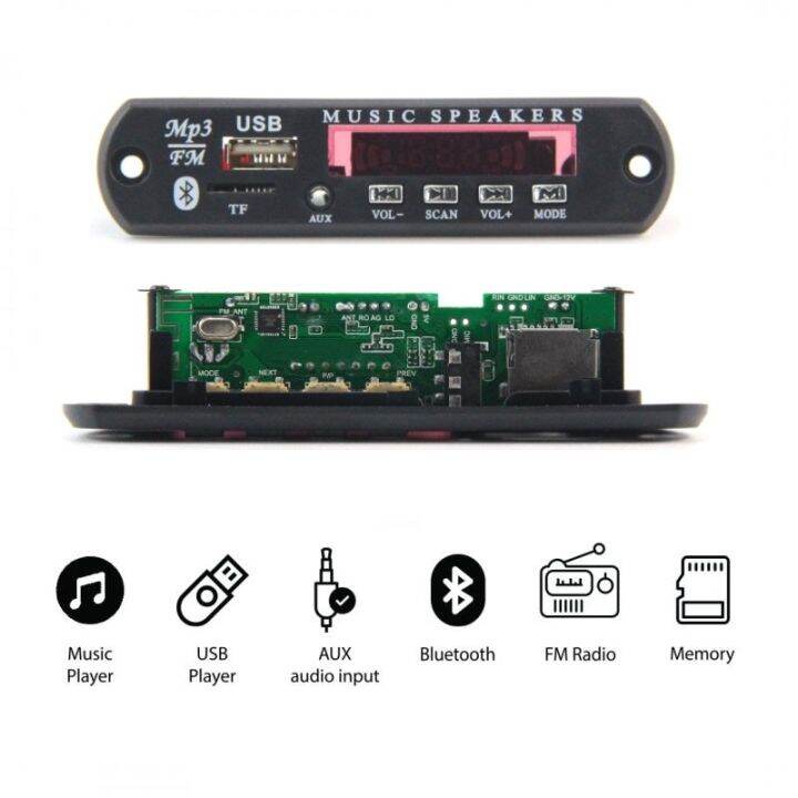 Mp3 Kit Modul Bluetooth versi 5.0 USB AUX Fm Ridio 12V Original
