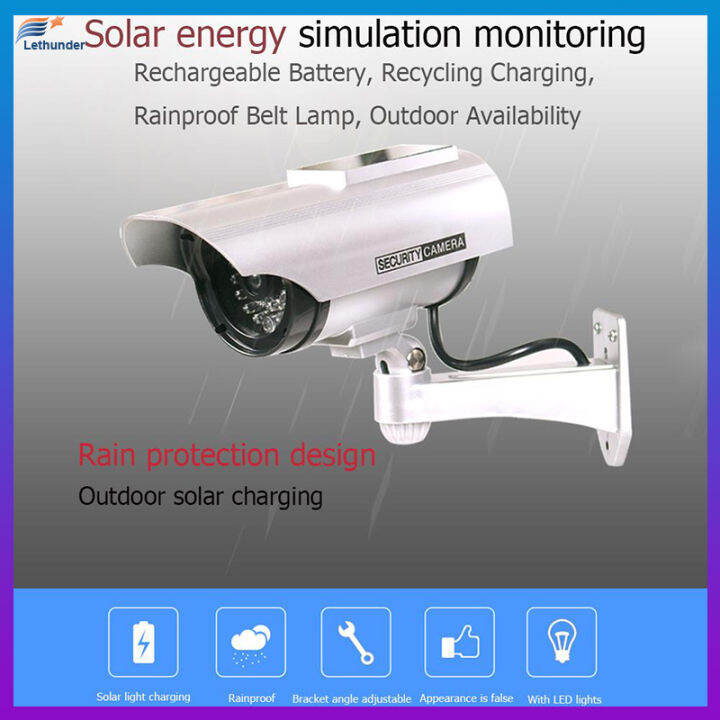 จำลองกล้อง-dummy-พลังงานแสงอาทิตย์กันน้ำกลางแจ้งการรักษาความปลอดภัยกล้องวงจรปิดตรวจสอบกล้องเว็บแคม
