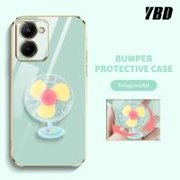 YBD เคสโทรศัพท์แบบเรียบหรูสำหรับ  OPPO Realme C33 2023 Realme C55 สเตอริโอแบบหมุนได้ขายึดพัดหลากสีคลุมทั้งหมดเคสกันกระแทกกล้อง