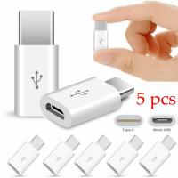 5PC Micro USB Female To Type C Male Adapter Converter Micro-B To USB-C Connector Charging Cable Adapter Mobile Phone Accessories