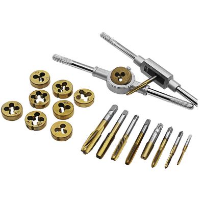 Hand Tools Die Set Screw Taps Thread Plugs Alloy Steel And 116-12 Inch 20pcs Tap Metric Use Silver Titanium Plated &amp; 20