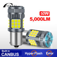 2Pcs 50W 5000LM Led Light พร้อมพัดลม1156 P21W Canbus ไฟเลี้ยว Light ข้อผิดพลาดฟรี PY21W T20 7440 W21W 7443 W21/5W ย้อนกลับ