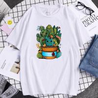 T Shirt Cactus Succulents Kawaii Cartoon Mens Short Sleeve T-Shirt Oversize Punk Man Tshirts Street Fashion Casual Male Tee S-4XL-5XL-6XL
