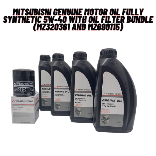Mitsubishi Fully Synthetic 5W-40 SN/CF w/ Oil Filter Bundle (Mz320362 ...
