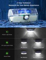 Upgraded LITOM 200 LED Solar Light IPX7 Waterproof Motion Sensor Wall Light 3 Adjustable Modes&amp;270 Degree Wide Angle Garden Lamp